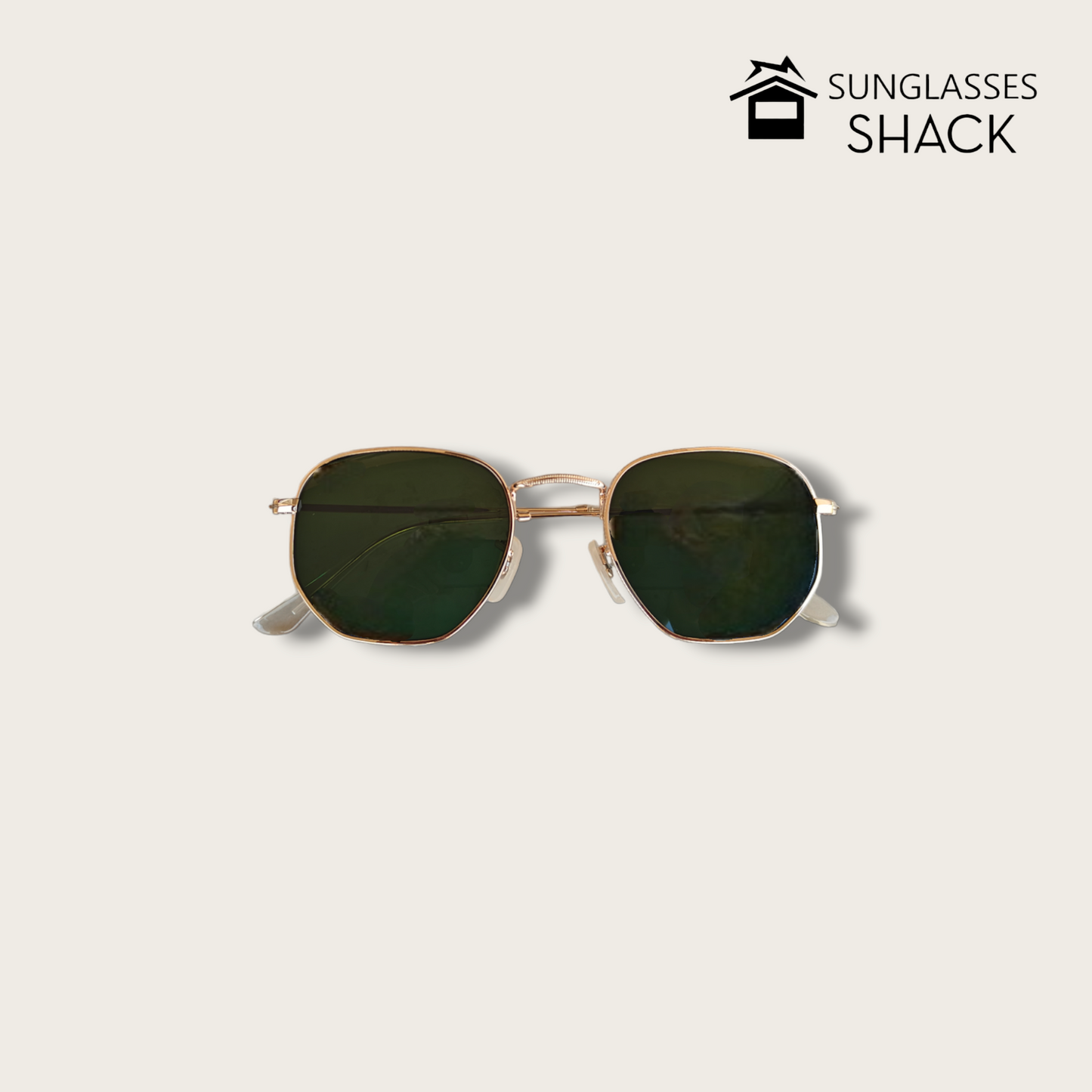 HEXAGONAL SUNGLASSES - DARK GREEN