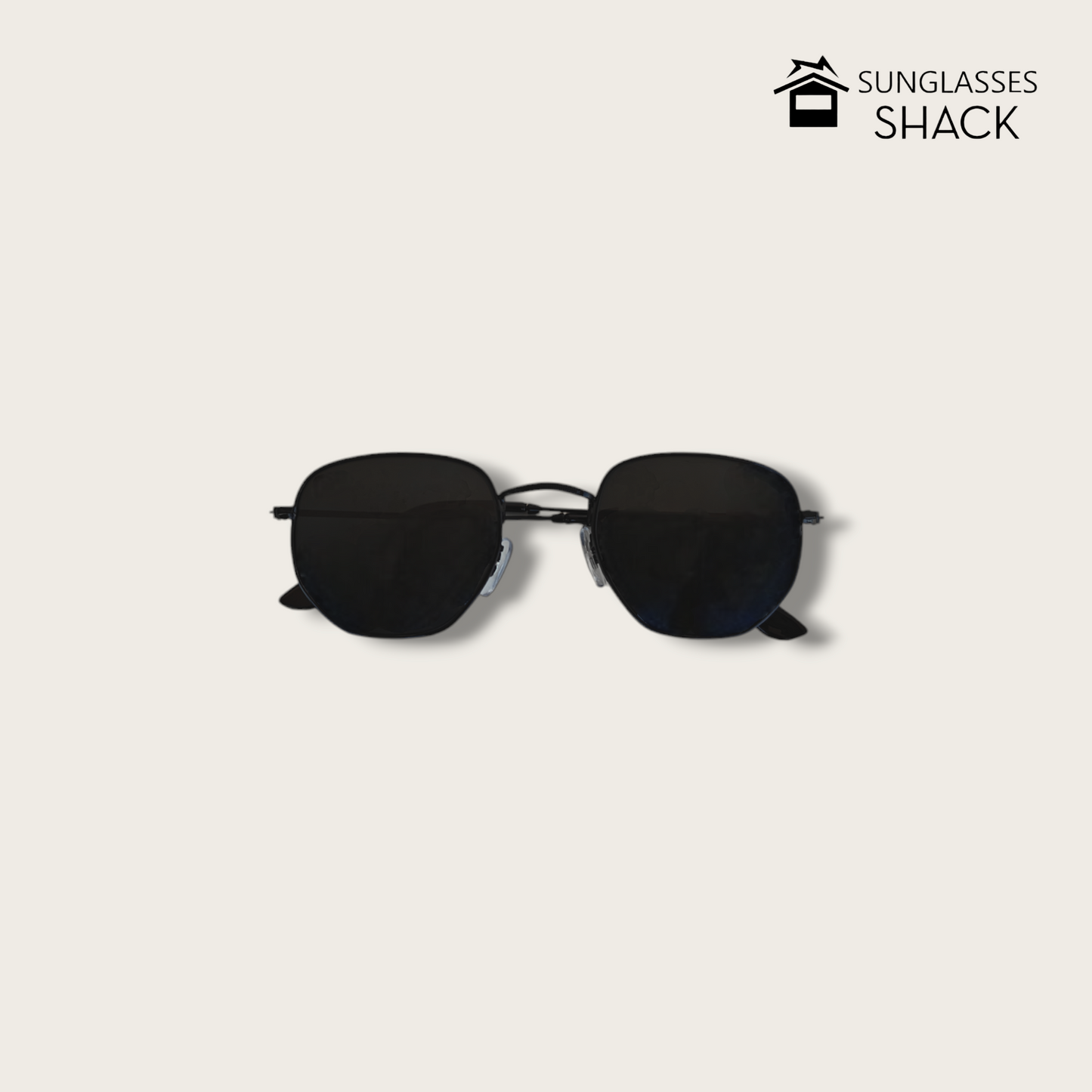 HEXAGONAL SUNGLASSES ALL-BLACK