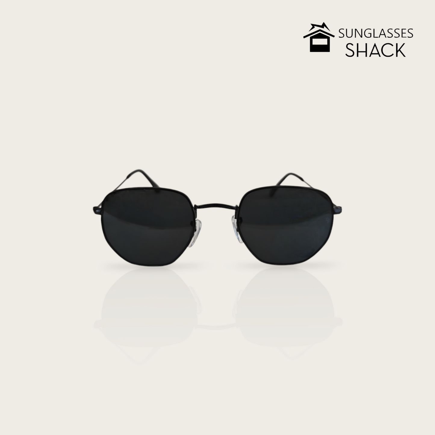 HEXAGONAL SUNGLASSES ALL-BLACK
