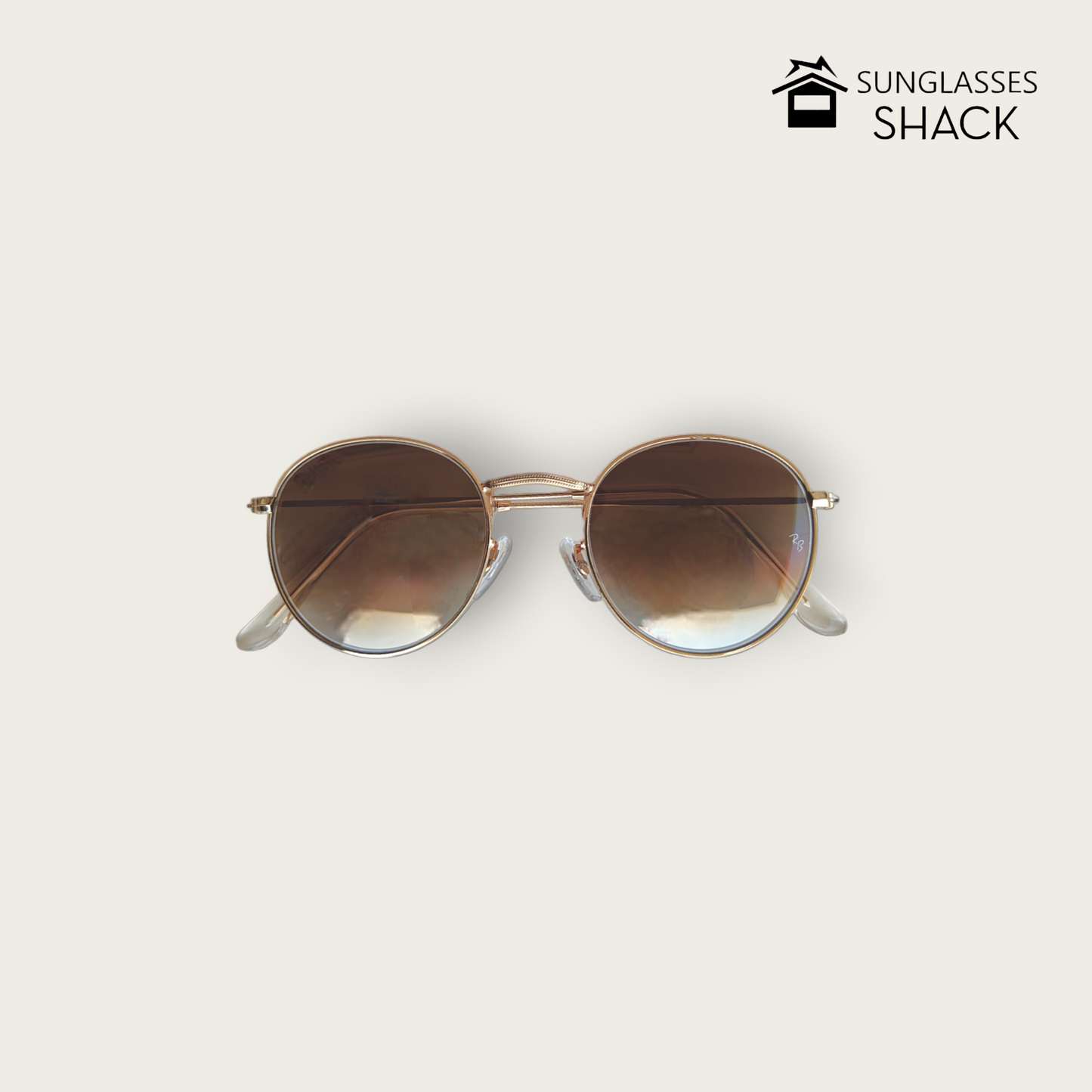 ROUND BROWN-GRAD SUNGLASSES