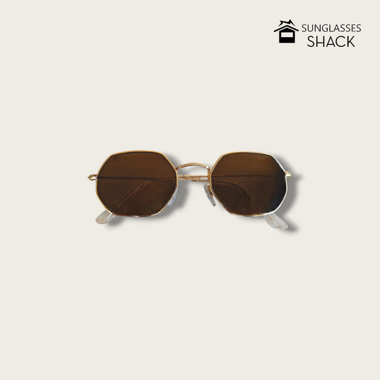 OCTAGONAL SUNGLASSES - BROWN